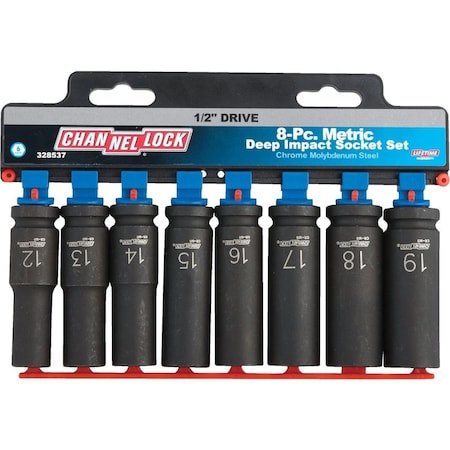Channellock Metric 1/2 In. Drive 6-Point Deep Impact Driver Set 8-Piece 328537